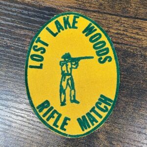 Vintage 70's Patch Lost Lake Woods Rifle Match Shooting Club Sports Hunting